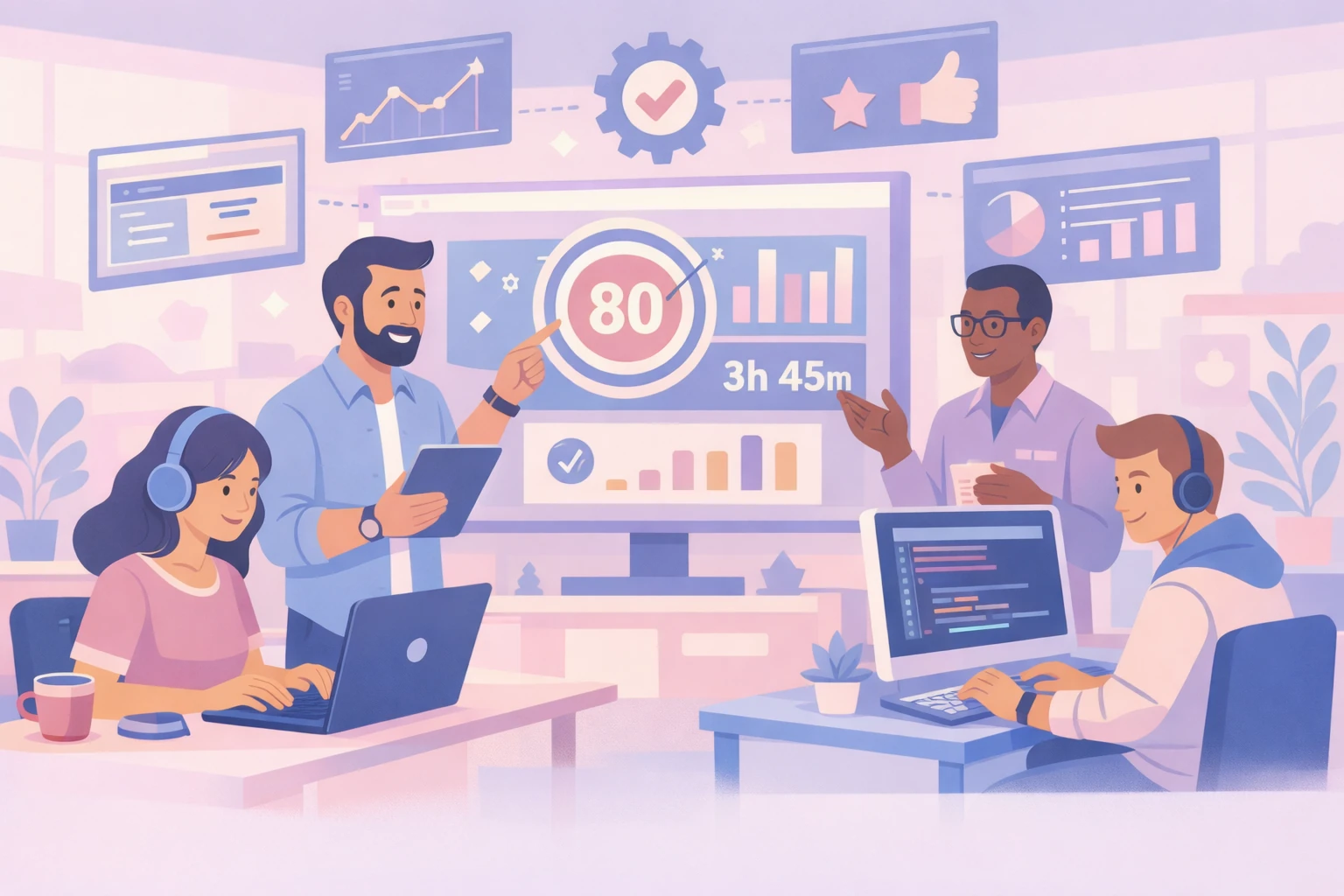 Illustration for the current article "Comment évaluer la productivité des développeurs"